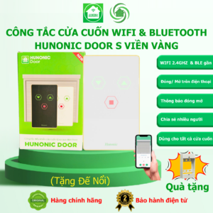 Công Tắc Cửa Cuốn Hunonic Door S Viền Vàng Kính Trắng