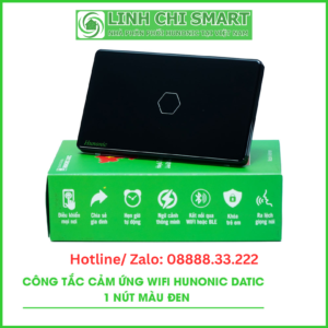 Công Tắc Cảm Ứng Wifi Hunonic Datic 1 Nút, Màu Đen