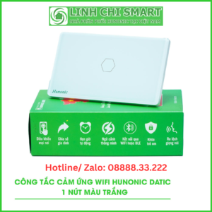Công Tắc Cảm Ứng Wifi Hunonic Datic 1 Nút, Màu Trắng
