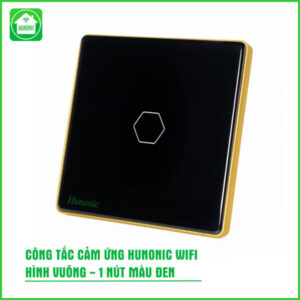 Công tắc cảm ứng BLE Luxury 1 Nút, Hình Vuông, Màu Đen