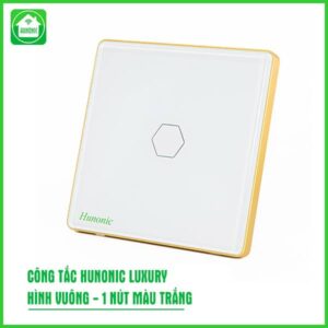 Công tắc cảm ứng BLE Luxury 1 Nút, Hình Vuông, Màu Trắng