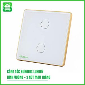 Công tắc cảm ứng BLE Luxury 2 Nút, Hình Vuông, Màu Trắng