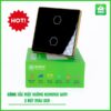 Công tắc cảm ứng WiFi Hunonic 2 Nút, Hình Vuông  -màu đen