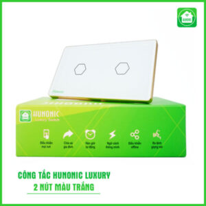 Công tắc cảm ứng BLE Luxury 2 Nút, Hình Chữ Nhật, Màu Trắng