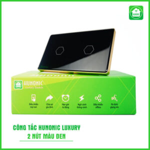 Công tắc cảm ứng BLE Luxury 2 Nút, Hình Chữ Nhật, Màu Đen