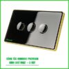 Công tắc cảm ứng BLE Premium 3 Nút, Hình Chữ Nhật, Màu Đen