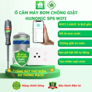 Ổ Cắm Máy Bơm Chống Giật wifi Hunonic SPS